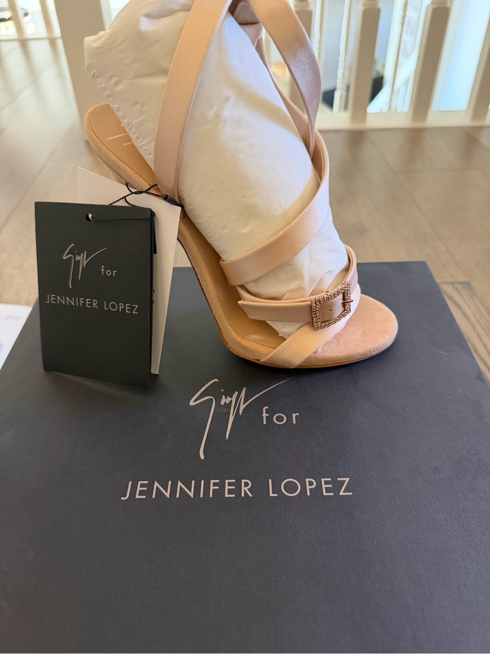 Giuseppe Zanotti for Jennifer Lopez Blush Strappy Heeled Sandal
